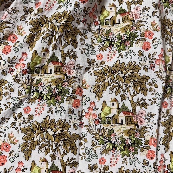 Talbots Tuscan Villa Print Blouse Ruffle Button Neckline Women’s Sz Large Spring - Picture 12 of 15